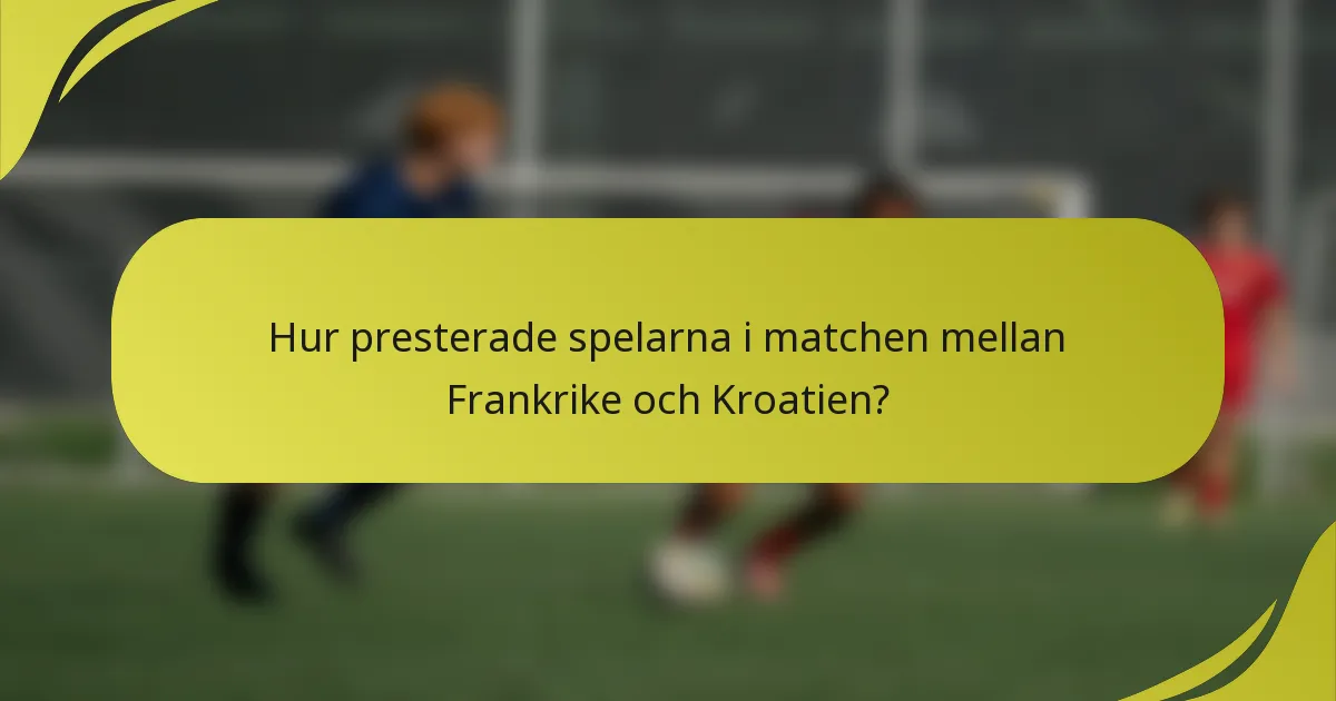Hur presterade spelarna i matchen mellan Frankrike och Kroatien?