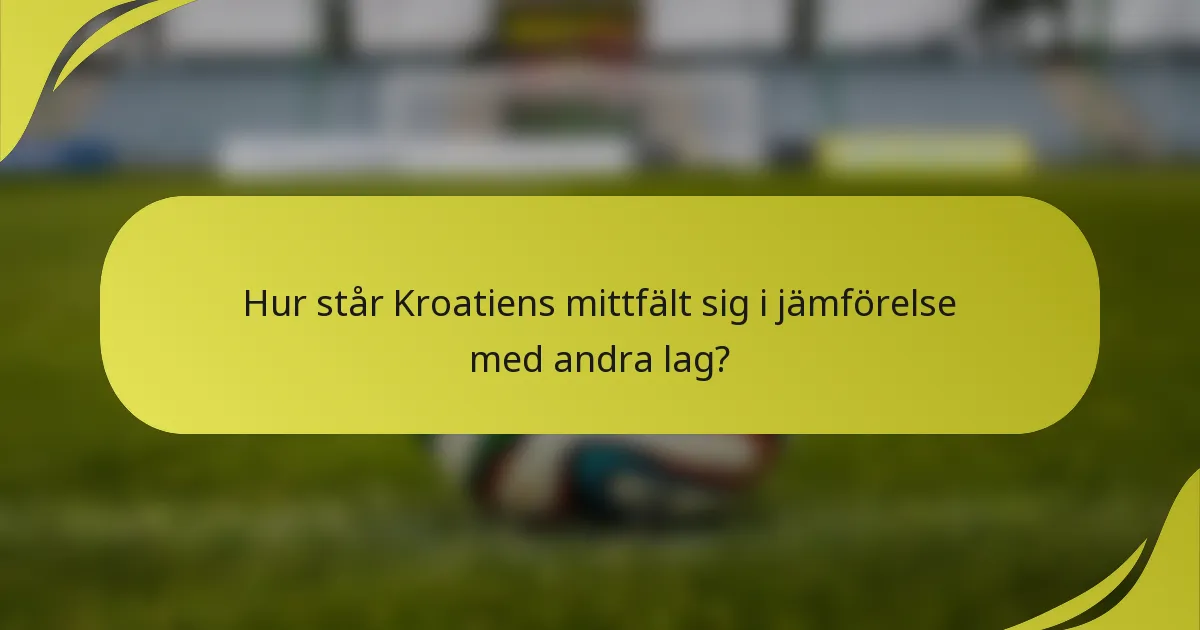 Hur står Kroatiens mittfält sig i jämförelse med andra lag?