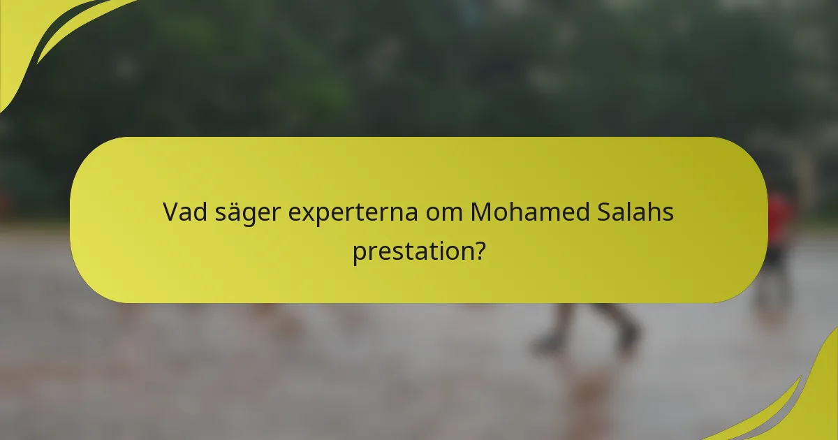 Vad säger experterna om Mohamed Salahs prestation?