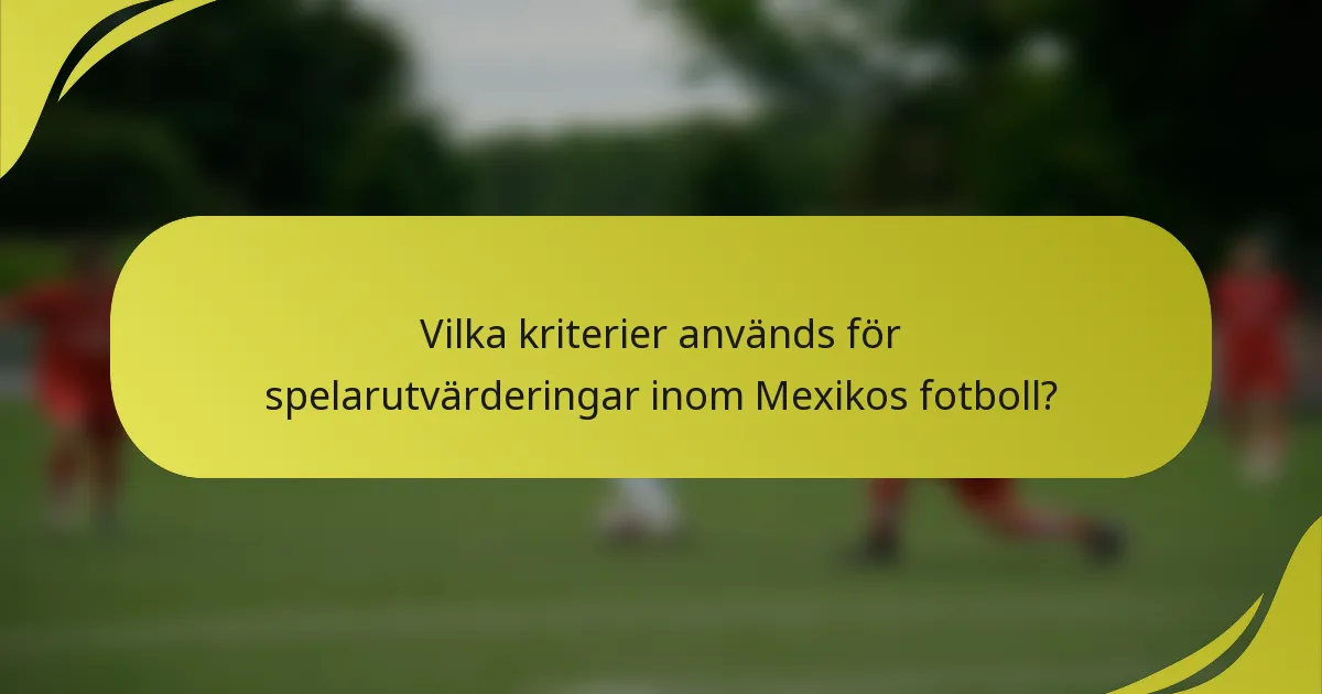Vilka kriterier används för spelarutvärderingar inom Mexikos fotboll?