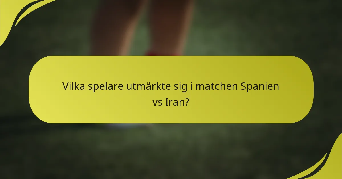 Vilka spelare utmärkte sig i matchen Spanien vs Iran?